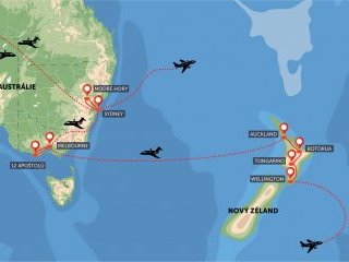 Nový Zéland - Austrálie - Poznávací zájezdy