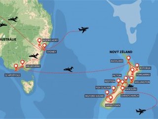 Nový Zéland a velká města Austrálie - Poznávací zájezdy