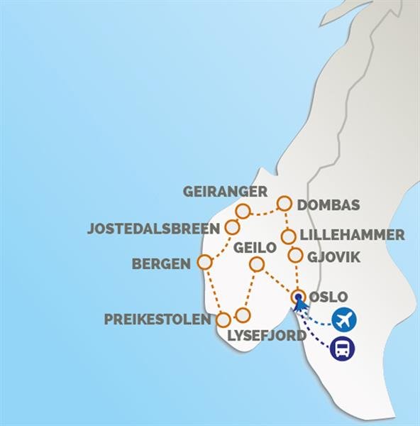 Autobusový poznávací zájezd do Norska - Zlatá cesta severu