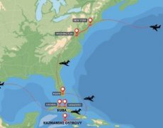 New York, Washington, Miami, Kajmanské ostrovy a Kuba