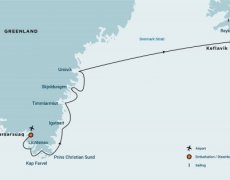 South Greenland Explorer, Aurora Borealis, Incl. flight from Copenhagen to Narsarsuaq (m/v Plancius)