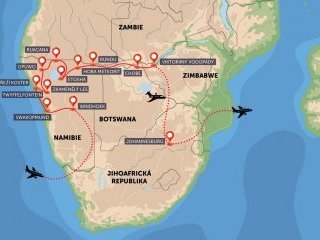 Namibie, Botswana, Zimbabwe, Zambie
