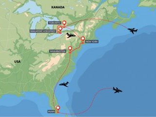 Toronto, Niagara, New York, Washington DC, Miami