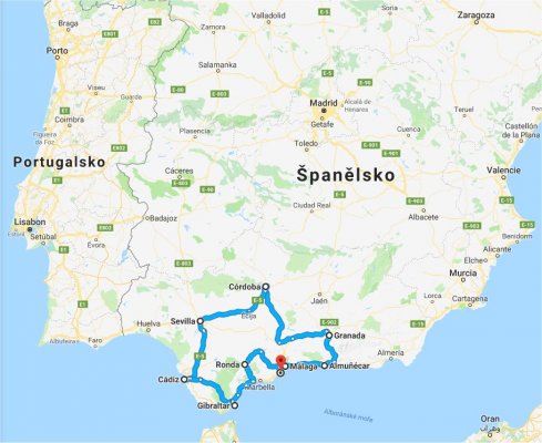 Okruh Andalusií - letecky, 2026