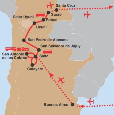 Argentina, Chile, Bolívie