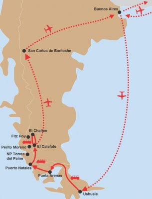 Led a oheň Patagonie