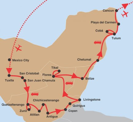 Mayský okruh (Mexiko, Guatemala, Honduras, Belize)