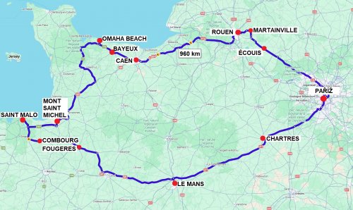 Francie - Normandie a Bretaň, 2026, letecky
