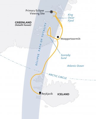 Iceland to Greenland: Total Solar Eclipse (Ultramarine)