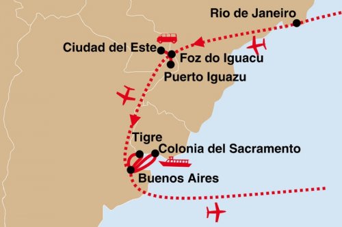 Rio de Janeiro, Iguazú a Buenos Aires